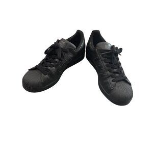 Adidas Mens Black Superstar Sneakers Sz 8.5 SKU 8957